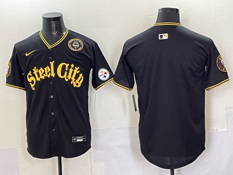 Men 2025 Nike Pittsburgh Steelers Blank Black Limited NFL Jersey style 0062